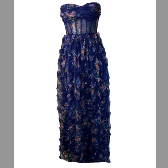 Lulu’s Beautiful Floral Bustier Boho Tiered Maxi - $98 on website! - Picture 4 of 4